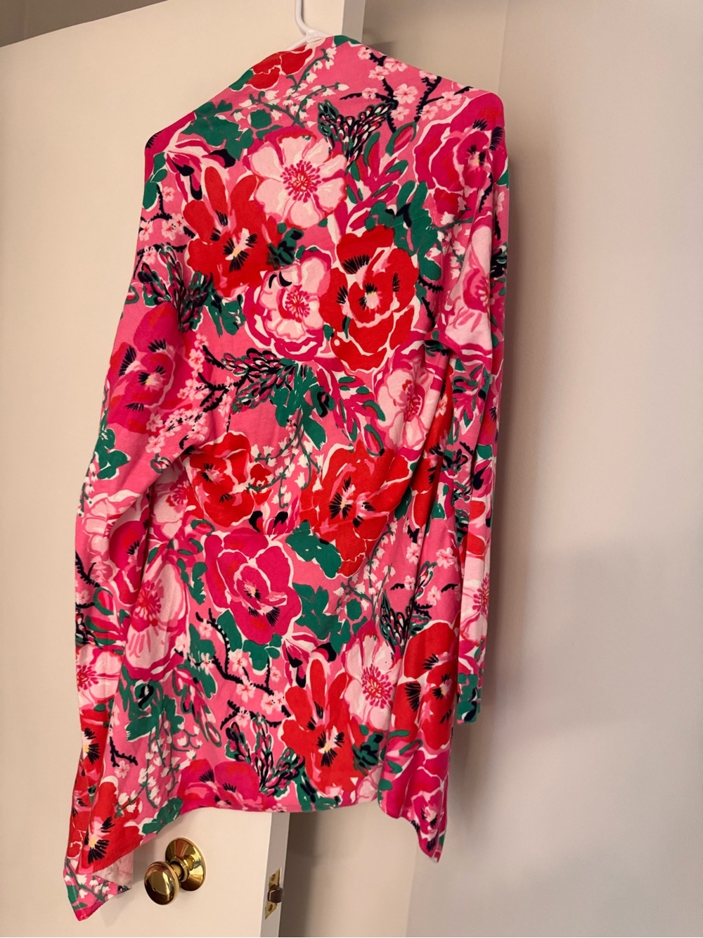 Lilly Pulitzer Pink Floral Draped Cardigan - Picture 2 of 3
